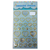 Embossed  Stickers Heart - Al Masam Stationery LLC